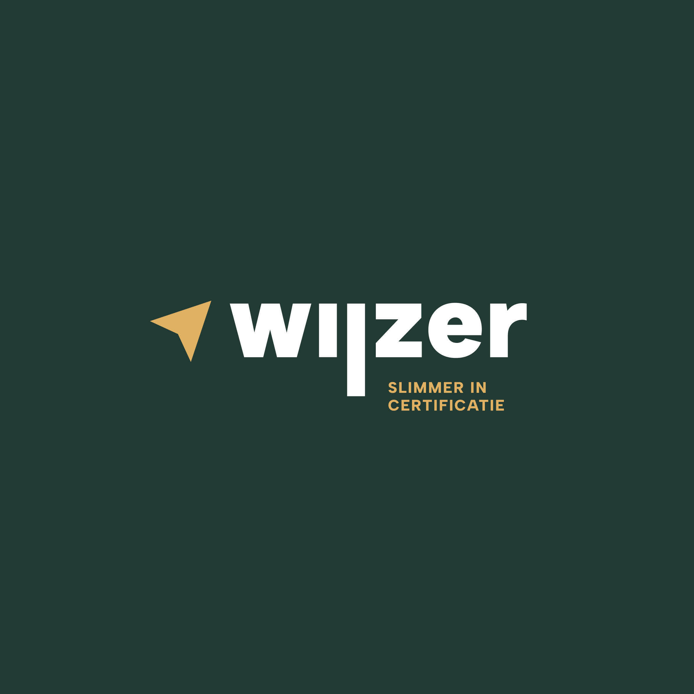 Logo van wijzer op een donkergroene achtergrond
